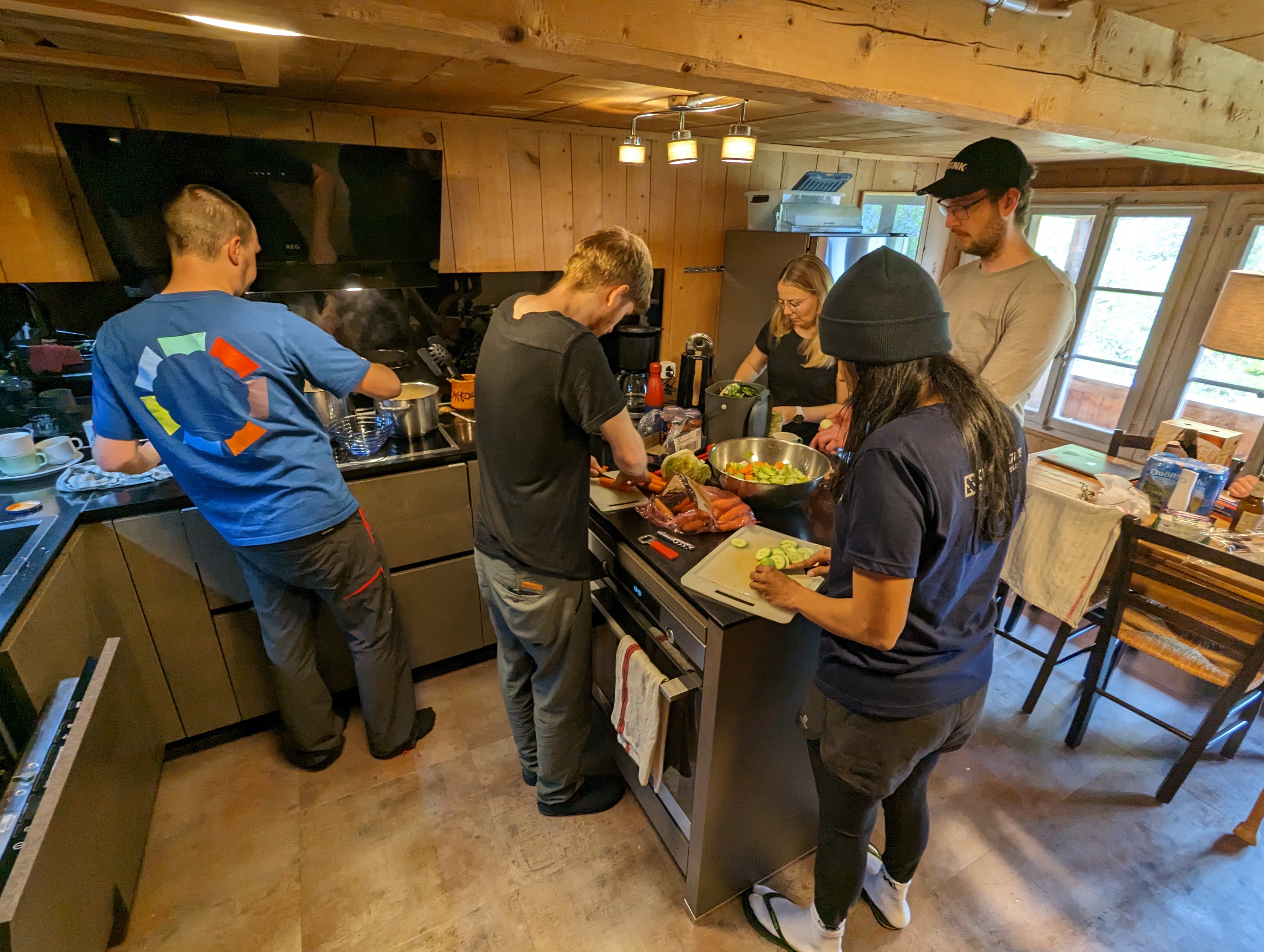 The team preparing lunch.