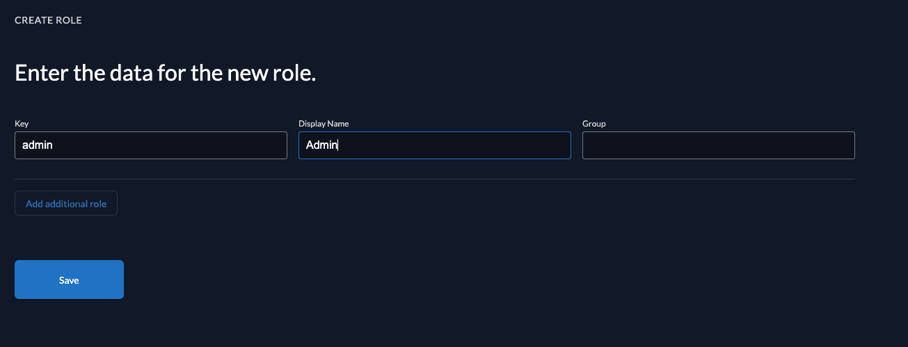 Create project role in management console
