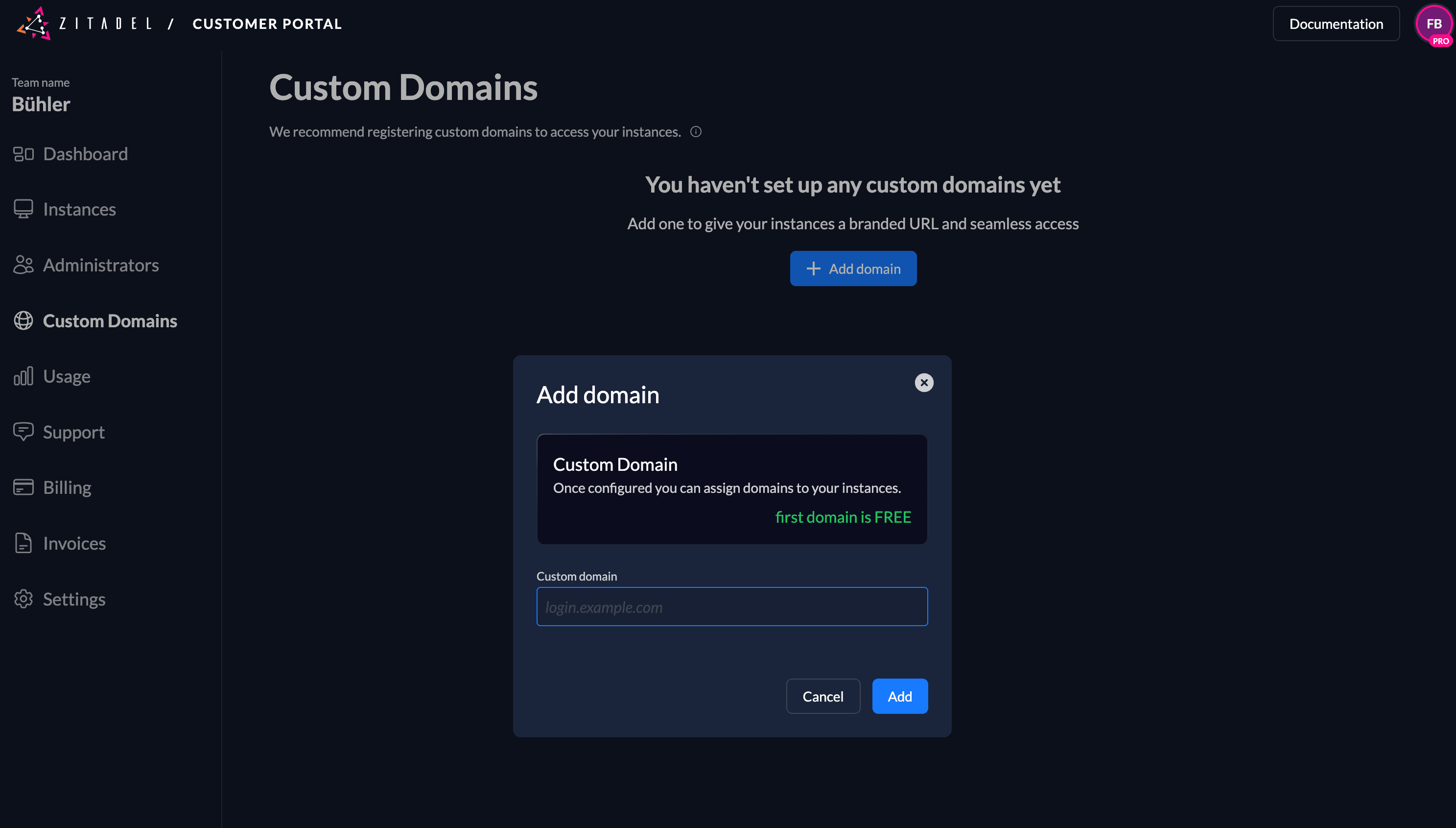 Add Custom Domain