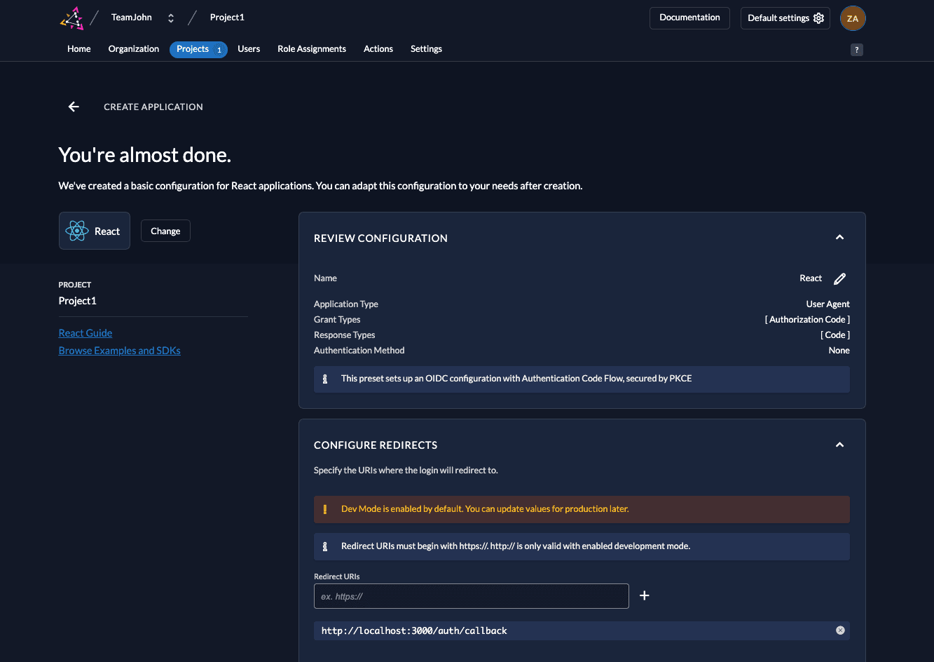 Project Configuration Overview