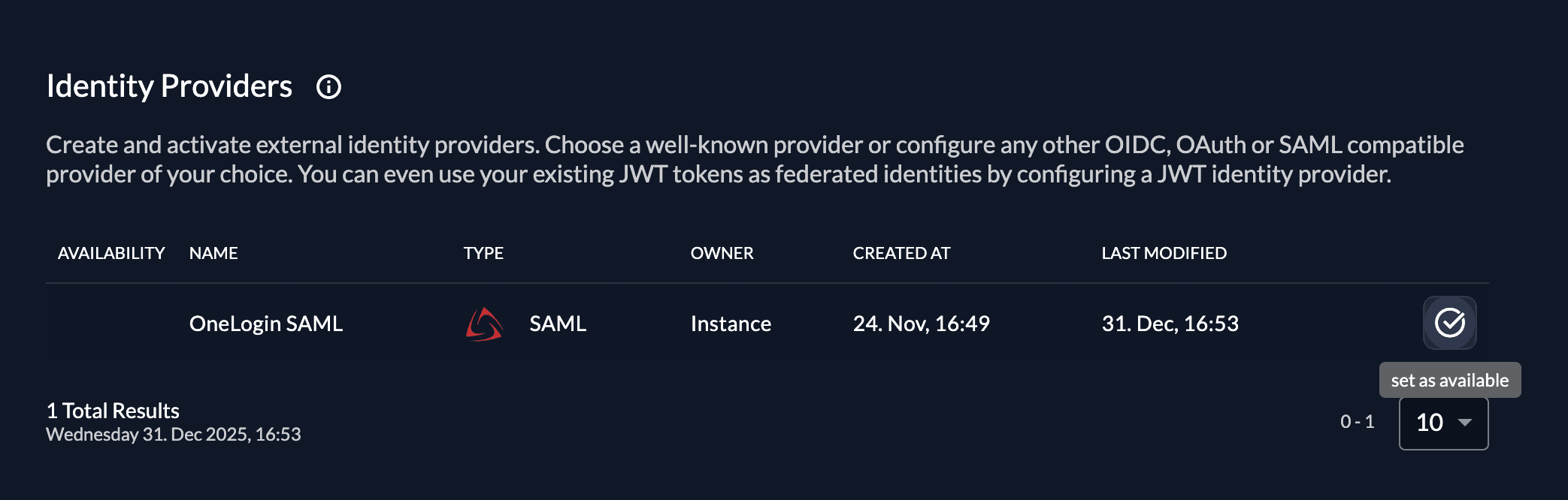 Activate OneLogin SAML provider in ZITADEL