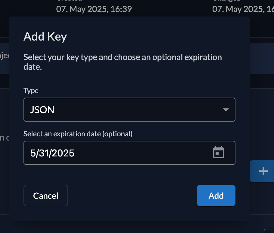 Key expiration date