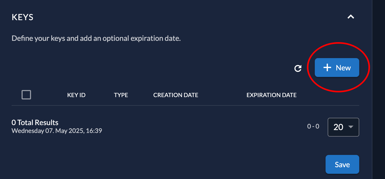 New JSON key