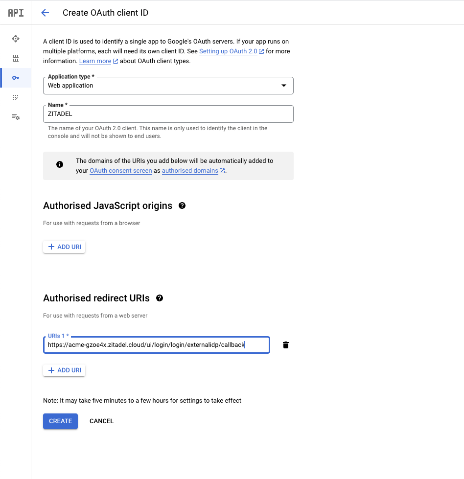 Google OAuth App Registration