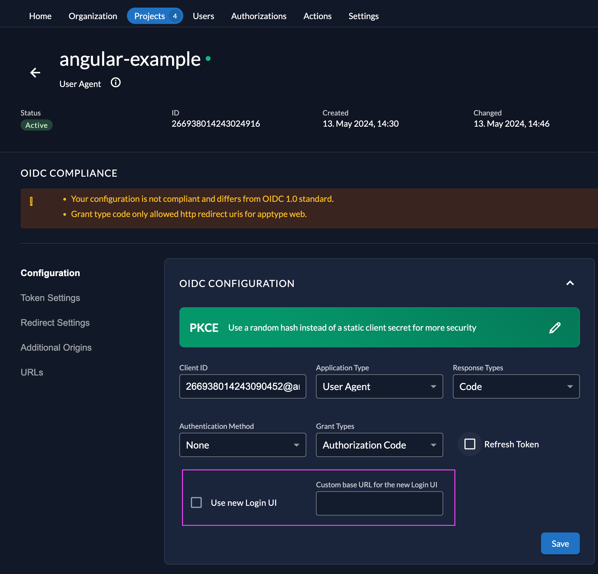 Login V2 Application Configuration