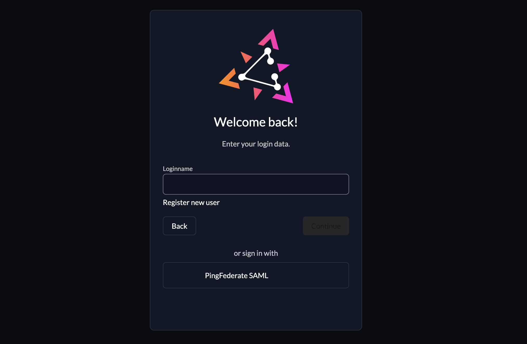 Image: PingFederate button on ZITADEL login