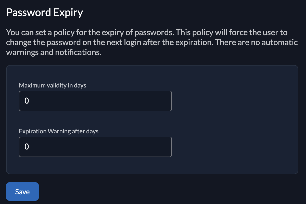 Password Expiry Policy